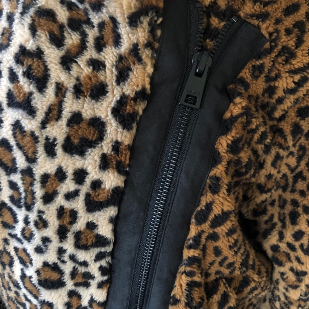 Levi’s Women's Moto Jacket Leopard Print Faux M - Picture 6 of 16